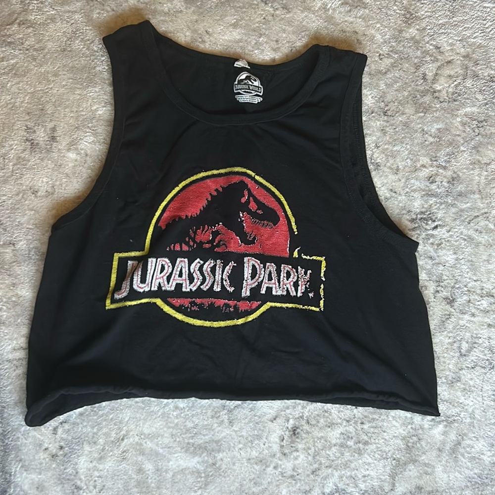 Jurassic Park cropped tank top.